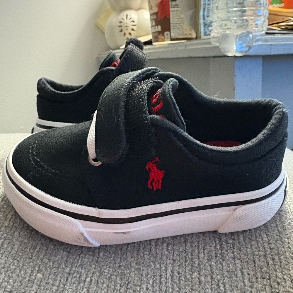 Ralph Lauren Kids Black and Red Sneakers brand new toddler 5
